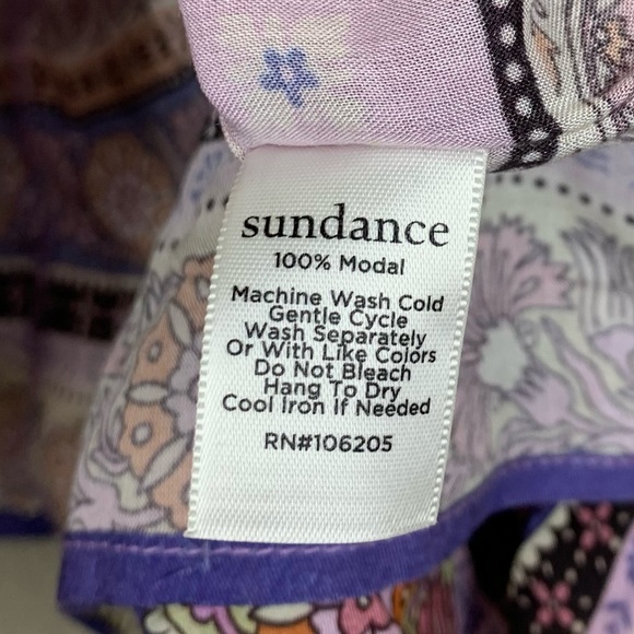 Sundance Boho Lavender Floral Mandala Flowy Lightweight Modal Poncho Blouse Top - Picture 8 of 8